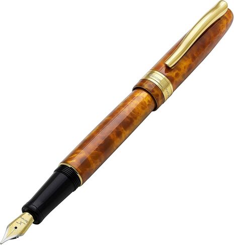 Xezo Phantom Fountain Pen, Medium Nib. Autumn Brown Enamel with 18 Karat Gold Plating. Hand-Enameled, Limited Edition, Serialized. No Two Alike in Kuwait