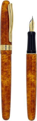 Xezo Phantom Fountain Pen, Medium Nib. Autumn Brown Enamel with 18 Karat Gold Plating. Hand-Enameled, Limited Edition, Serialized. No Two Alike in Kuwait
