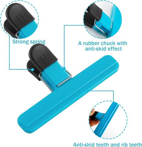 12 قطعة من مشابك الرقائق، مشابك لحقيبة الرقائق، مشابك إغلاق للمطبخ لتخزين الطعام والوجبات الخفيفة، ومشابك لإغلاق أكياس الطعام، مثالية لحفلات السفر المنزلية (حجمين و3 ألوان) in Kuwait