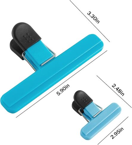 12 قطعة من مشابك الرقائق، مشابك لحقيبة الرقائق، مشابك إغلاق للمطبخ لتخزين الطعام والوجبات الخفيفة، ومشابك لإغلاق أكياس الطعام، مثالية لحفلات السفر المنزلية (حجمين و3 ألوان) in Kuwait