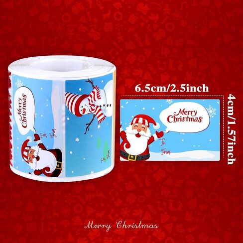 160 Pieces Christmas Self Adhesive Gift Tags Stickers Christmas Gift Tags to and from Christmas Name Tags for Decorative Presents, 16 Patterns in Saudi Arabia