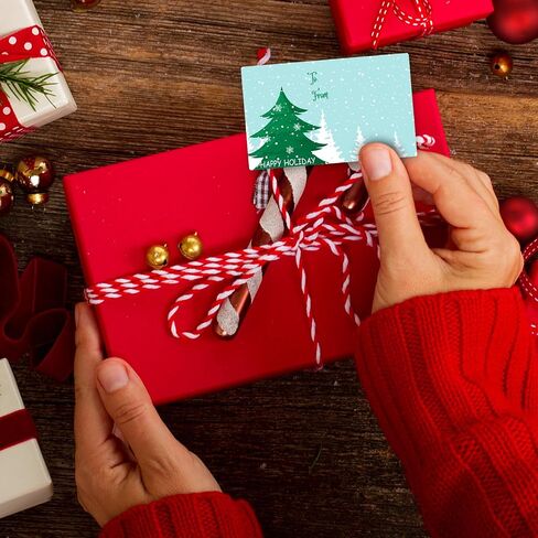 160 Pieces Christmas Self Adhesive Gift Tags Stickers Christmas Gift Tags to and from Christmas Name Tags for Decorative Presents, 16 Patterns in Saudi Arabia
