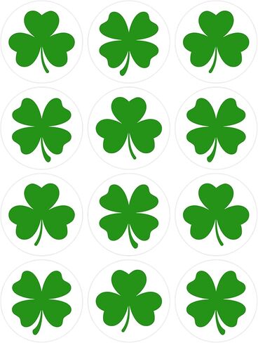 360 PCS St. Patrick's Day Shamrock Stickers for Kids, Round Green Shamrock Clover Stickers for St. Patrick’s Party Candy Goodies Bags Gift Card Envelopes Seals, 1.18 Inch in Saudi Arabia