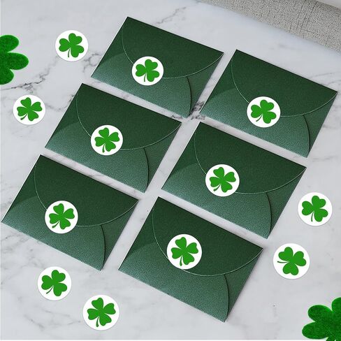 360 PCS St. Patrick's Day Shamrock Stickers for Kids, Round Green Shamrock Clover Stickers for St. Patrick’s Party Candy Goodies Bags Gift Card Envelopes Seals, 1.18 Inch in Saudi Arabia