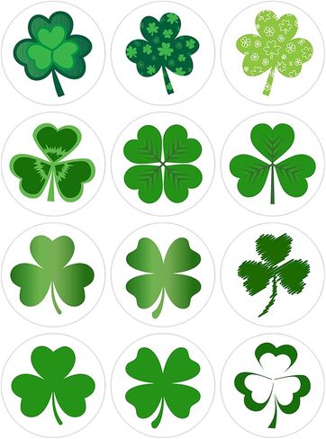 360 PCS St. Patrick's Day Shamrock Stickers for Kids, Round Green Shamrock Clover Stickers for St. Patrick’s Party Candy Goodies Bags Gift Card Envelopes Seals, 1.18 Inch in Saudi Arabia