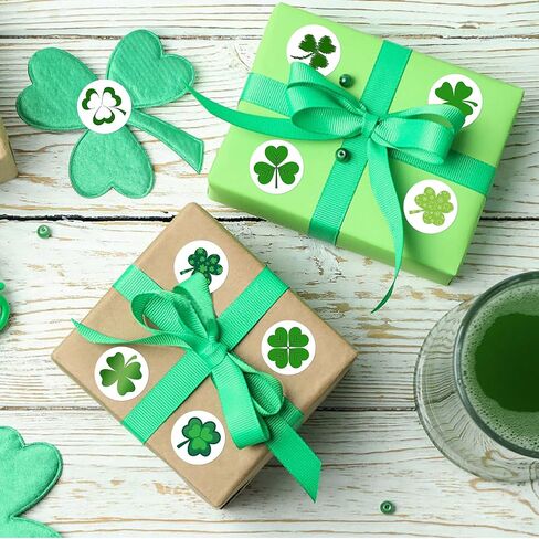 360 PCS St. Patrick's Day Shamrock Stickers for Kids, Round Green Shamrock Clover Stickers for St. Patrick’s Party Candy Goodies Bags Gift Card Envelopes Seals, 1.18 Inch in Saudi Arabia