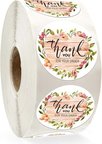 500 ملصق شكرًا لك على طلبك، 1.4 بوصة شكرًا لك على ملصقات عملك للمخابز والسلع المصنوعة يدويًا وأصحاب الأعمال الصغيرة. in Kuwait