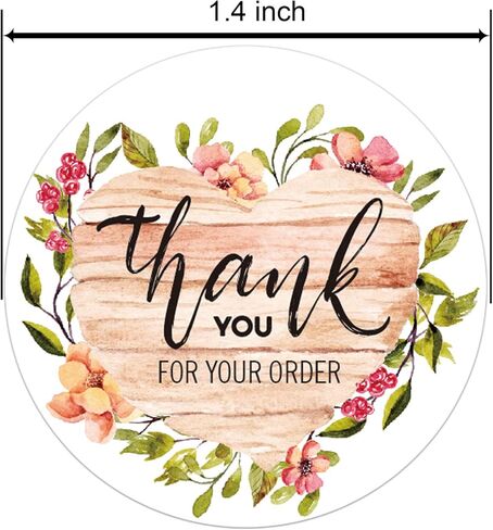 500 ملصق شكرًا لك على طلبك، 1.4 بوصة شكرًا لك على ملصقات عملك للمخابز والسلع المصنوعة يدويًا وأصحاب الأعمال الصغيرة. in Kuwait