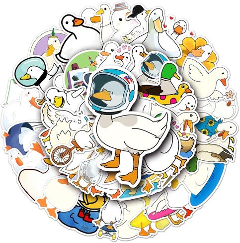 ملصقات بطة 50 قطعة لطيف بطة الفينيل ملصقات الكمبيوتر المحمول زجاجة ماء لوح التزلج الغيتار سجل القصاصات الهاتف الخليوي مقاوم للماء ملصقات جمالية متينة للأطفال المراهقين البالغين الهدايا in Kuwait