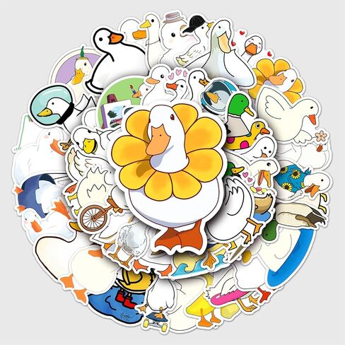 ملصقات بطة 50 قطعة لطيف بطة الفينيل ملصقات الكمبيوتر المحمول زجاجة ماء لوح التزلج الغيتار سجل القصاصات الهاتف الخليوي مقاوم للماء ملصقات جمالية متينة للأطفال المراهقين البالغين الهدايا in Kuwait