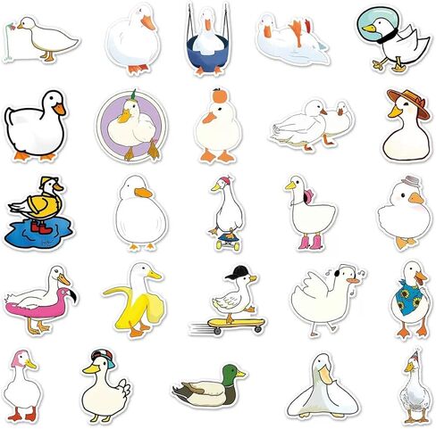 ملصقات بطة 50 قطعة لطيف بطة الفينيل ملصقات الكمبيوتر المحمول زجاجة ماء لوح التزلج الغيتار سجل القصاصات الهاتف الخليوي مقاوم للماء ملصقات جمالية متينة للأطفال المراهقين البالغين الهدايا in Kuwait