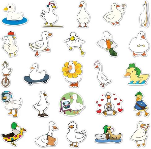 ملصقات بطة 50 قطعة لطيف بطة الفينيل ملصقات الكمبيوتر المحمول زجاجة ماء لوح التزلج الغيتار سجل القصاصات الهاتف الخليوي مقاوم للماء ملصقات جمالية متينة للأطفال المراهقين البالغين الهدايا in Kuwait