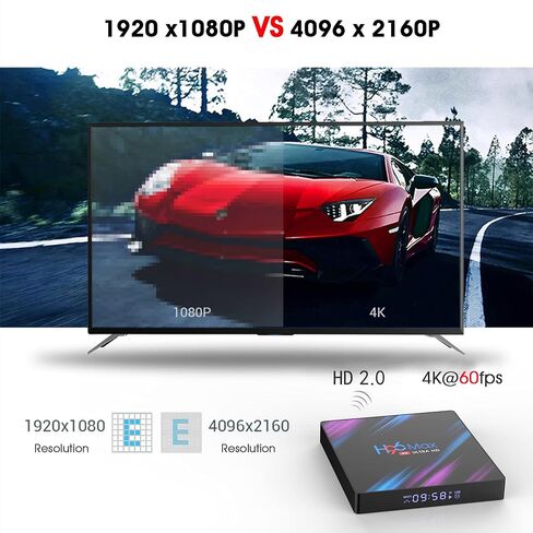 Xilibod Android 10.0 H96 Max TV Box 4GB RAM 32GB ROM، Penta-Core Mali-450، RK3318 رباعي النواة 64 بت Cortex-A53، H.265 Decoding 2.4 جيجا هرتز/5 جيجا هرتز WiFi Smart TV Box - رقم الموديل: H96max 4GB 32GB in Saudi Arabia