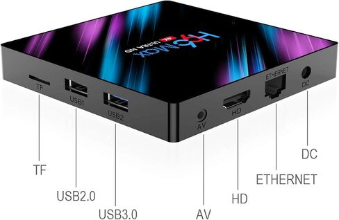 Xilibod Android 10.0 H96 Max TV Box 4GB RAM 32GB ROM، Penta-Core Mali-450، RK3318 رباعي النواة 64 بت Cortex-A53، H.265 Decoding 2.4 جيجا هرتز/5 جيجا هرتز WiFi Smart TV Box - رقم الموديل: H96max 4GB 32GB in Saudi Arabia