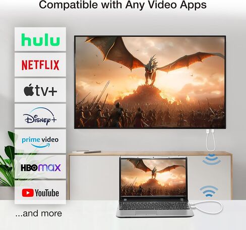 EZCast Compact Mate Wireless HDMI Transmitter and Receiver, Plug and Play, 1080p/60 Video Audio Projecting for Phone, Tablet, Laptop to HDTV, Screen Mirror (HDMI to HDMI Transmitter and Receiver) in Saudi Arabia