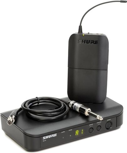 Shure BLX14R UHF Wireless System - Perfect for Guitar and Bass with 1/4 Jack - 14-Hour Battery Life, 300 ft Range | Includes 1/4" Jack Instrument Cable & Single Channel Rack Mount Receiver | H8 Band in Saudi Arabia