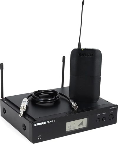 Shure BLX14R UHF Wireless System - Perfect for Guitar and Bass with 1/4 Jack - 14-Hour Battery Life, 300 ft Range | Includes 1/4" Jack Instrument Cable & Single Channel Rack Mount Receiver | H8 Band in Saudi Arabia