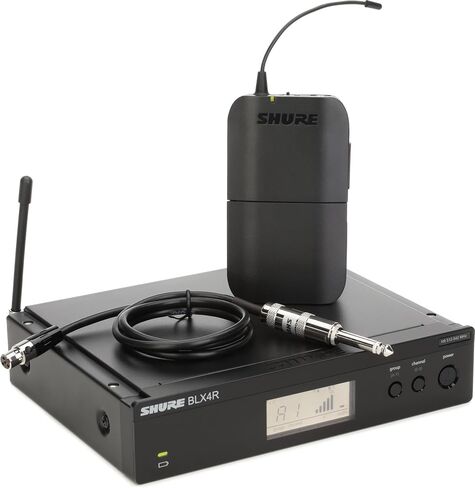 Shure BLX14R UHF Wireless System - Perfect for Guitar and Bass with 1/4 Jack - 14-Hour Battery Life, 300 ft Range | Includes 1/4" Jack Instrument Cable & Single Channel Rack Mount Receiver | H8 Band in Saudi Arabia