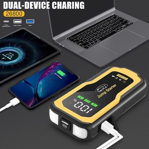 4000A Jump Starter Power Pack, Portable Safe Car Battery Booster, Jump Starter Power Pack (All Gas/up to 10.0L Diesel),12V Lithium Battery Starter with 2.5'' LCD Display and Quick Charge in Saudi Arabia