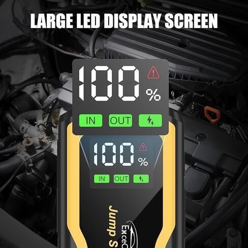 4000A Jump Starter Power Pack, Portable Safe Car Battery Booster, Jump Starter Power Pack (All Gas/up to 10.0L Diesel),12V Lithium Battery Starter with 2.5'' LCD Display and Quick Charge in Saudi Arabia