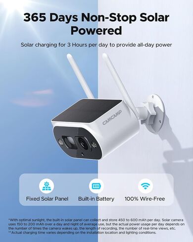 Camcamp Solar Wireless Security Camera System with 10" IPS Monitor & 500GB HDD, 4pcs 4MP Solar Security Camera Wireless Outdoor, 10CH Expandable, PIR Human Detection, 2-Way Audio, 0 Monthly Fee in Saudi Arabia