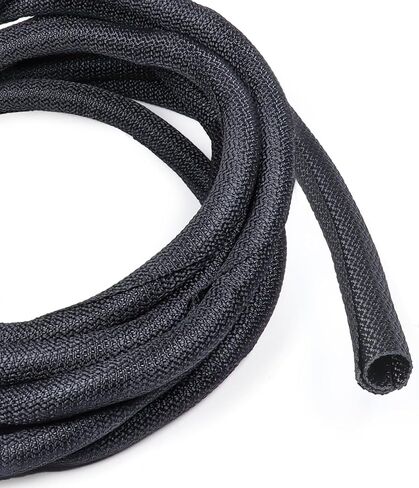 1/2'' - 15 feet Braided Split Hose Sleeve Wire Loom - 20% Overlap Self-Closing Cord Protect Easy to Inspect, Marking, Add, and Remove Cable/Wire/Hose/Harness in Saudi Arabia