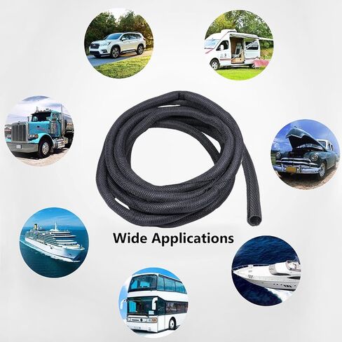 1/2'' - 15 feet Braided Split Hose Sleeve Wire Loom - 20% Overlap Self-Closing Cord Protect Easy to Inspect, Marking, Add, and Remove Cable/Wire/Hose/Harness in Saudi Arabia