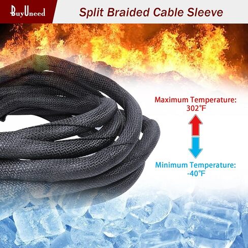 1/2 بوصة - 28 قدمًا نول سلك خرطوم مجدول مجدول - 20% سلك إغلاق ذاتي متداخل لحماية سهلة الفحص ووضع العلامات وإضافة وإزالة الكابل/السلك/الخرطوم/الحزام in Kuwait