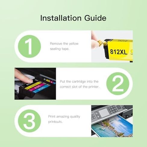 مجموعة خراطيش حبر 812XL مُعاد تصنيعها للاستخدام مع طابعة Epson 812XL 812 Ink 812 Epson Ink مع Workforce Pro WF-7840 WF-7820 WF-7310 EC-C7000 (812xl، 4 عبوات) in Kuwait