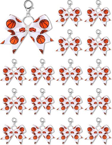 16 Pcs Basketball Bow Keychains with Rhinestones Cheer Bow Keychain Basketball Cheerleading Keyrings Gifts for Women Girls Basketball Accessories Cheerleader Sports Supplies in Kuwait