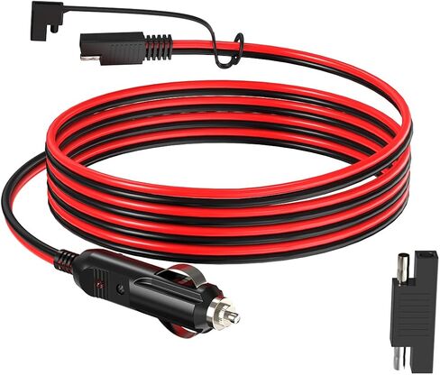 14AWG 5FT SAE إلى مقبس ولاعة السجائر، مقبس ولاعة السجائر أنثى 12 فولت مع محول عكسي SAE لمنفاخ إطارات الألواح الشمسية المحمولة in Kuwait