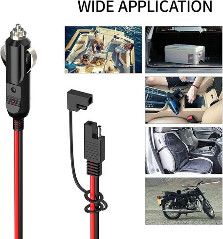 14AWG 5FT SAE إلى مقبس ولاعة السجائر، مقبس ولاعة السجائر أنثى 12 فولت مع محول عكسي SAE لمنفاخ إطارات الألواح الشمسية المحمولة in Kuwait