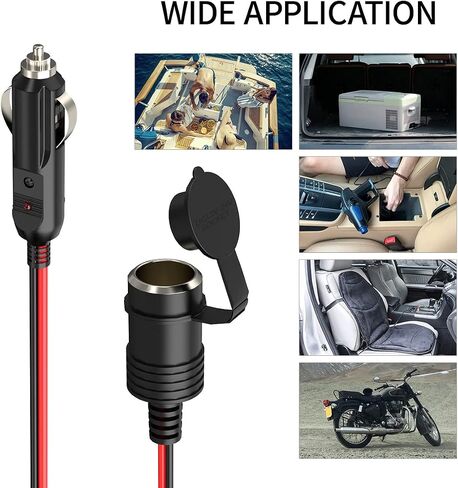 14AWG 5FT SAE إلى مقبس ولاعة السجائر، مقبس ولاعة السجائر أنثى 12 فولت مع محول عكسي SAE لمنفاخ إطارات الألواح الشمسية المحمولة in Kuwait