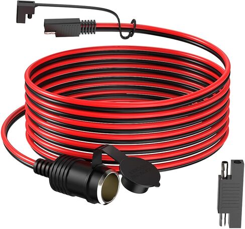 14AWG 5FT SAE إلى مقبس ولاعة السجائر، مقبس ولاعة السجائر أنثى 12 فولت مع محول عكسي SAE لمنفاخ إطارات الألواح الشمسية المحمولة in Kuwait