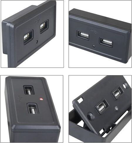 منفذ USB RV، مقبس شاحن سيارة USB مزدوج المنفذ 12 فولت 24 فولت مع ضوء مؤشر وغطاء، مخرج طاقة مثبت على لوحة مقاومة للماء للحافلات ATV RV قارب شاحنة السيارات عربة الغولف البحرية (الضوء الأحمر) in Kuwait