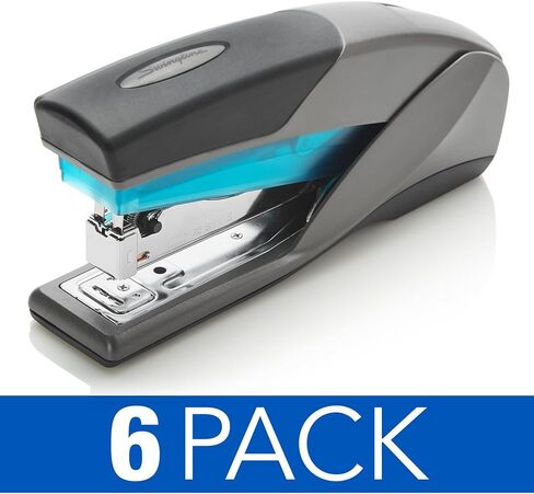Swingline Stapler, 6 Pack, Desktop Stapler, 25 Sheet Capacity, Optima 25 Reduced Effort, Blue/Gray (S7066404CS) in Saudi Arabia