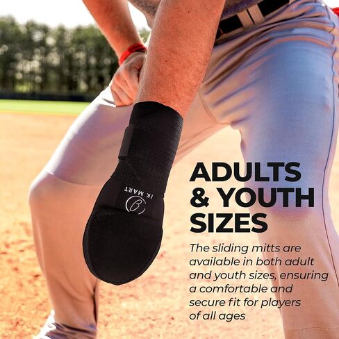 قفاز منزلق - قفاز بيسبول منزلق متين، يناسب اليد اليمنى واليسرى لحماية أصابع البيسبول والكرة اللينة بشكل آمن، قفازات مضرب البيسبول، واقي لليد لأي من اليدين، مقاس الشباب والكبار in Kuwait
