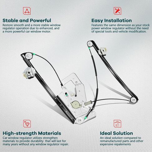 FINDAUTO Power Window Regulator Front Left Driver Side fit for 2001-2003 for BMW 525i 741-478 Window Regulator and Motor Assembly with Motor in Saudi Arabia