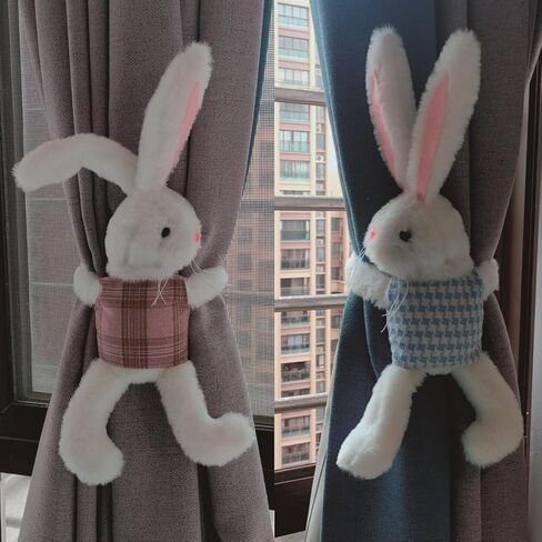 2pcs Easter Bunny Home Decor Curtain Tiebacks Rabbit Curtain Holdbacks Holiday Decorative Living Bedroom Decoration Window Treatment Holdbacks Pack of 1 Pair in Kuwait