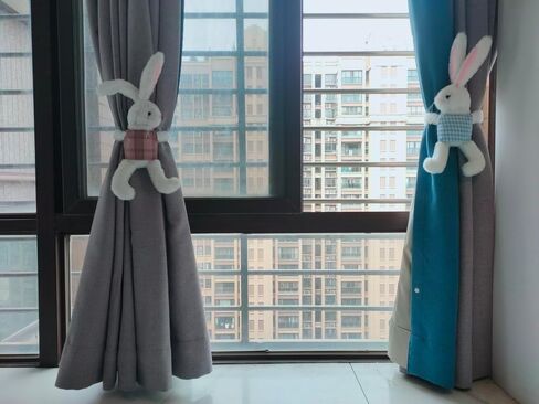 2pcs Easter Bunny Home Decor Curtain Tiebacks Rabbit Curtain Holdbacks Holiday Decorative Living Bedroom Decoration Window Treatment Holdbacks Pack of 1 Pair in Kuwait