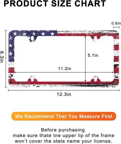 إطارات لوحة ترخيص متينة من الفولاذ المقاوم للصدأ - إطار لوحة ترخيص العلم الأمريكي - أغطية لوحة ترخيص سوداء غير لامعة لعلامة السيارة الأمامية والخلفية - غطاء حامل بطاقة السيارة مع مسامير in Kuwait