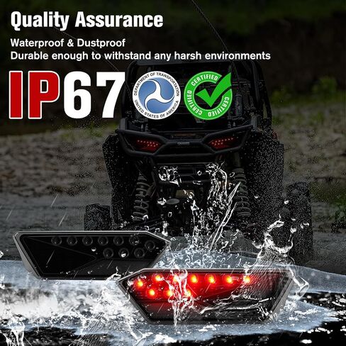 مجموعة مصابيح LED UTV لـ RZR 900 1000، أضواء إيقاف الفرامل الخلفية لـ Polaris RZR 900 1000 XP S 4 Turbo 2014-2019 & RZR Trail 2020-2023 الملحقات #2412341، 2412342 (قطعتان، أسود دخاني) in Saudi Arabia