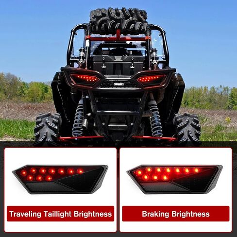 مجموعة مصابيح LED UTV لـ RZR 900 1000، أضواء إيقاف الفرامل الخلفية لـ Polaris RZR 900 1000 XP S 4 Turbo 2014-2019 & RZR Trail 2020-2023 الملحقات #2412341، 2412342 (قطعتان، أسود دخاني) in Saudi Arabia