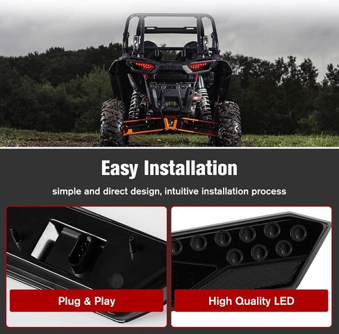 مجموعة مصابيح LED UTV لـ RZR 900 1000، أضواء إيقاف الفرامل الخلفية لـ Polaris RZR 900 1000 XP S 4 Turbo 2014-2019 & RZR Trail 2020-2023 الملحقات #2412341، 2412342 (قطعتان، أسود دخاني) in Saudi Arabia