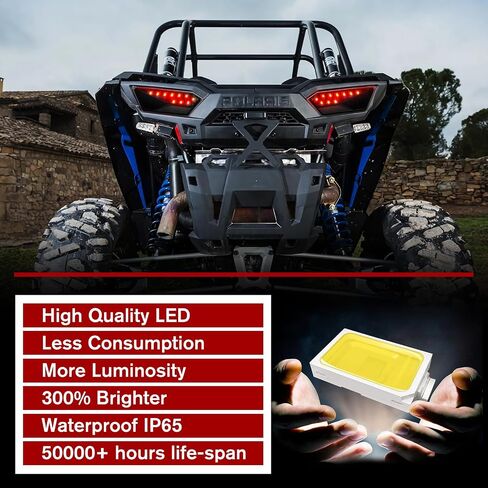 مجموعة مصابيح LED UTV لـ RZR 900 1000، أضواء إيقاف الفرامل الخلفية لـ Polaris RZR 900 1000 XP S 4 Turbo 2014-2019 & RZR Trail 2020-2023 الملحقات #2412341، 2412342 (قطعتان، أسود دخاني) in Saudi Arabia