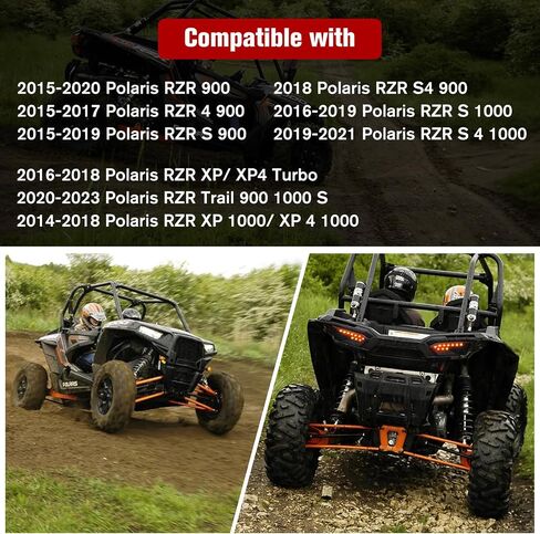 مجموعة مصابيح LED UTV لـ RZR 900 1000، أضواء إيقاف الفرامل الخلفية لـ Polaris RZR 900 1000 XP S 4 Turbo 2014-2019 & RZR Trail 2020-2023 الملحقات #2412341، 2412342 (قطعتان، أسود دخاني) in Saudi Arabia