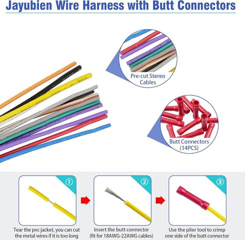 Jayubein Radio Wiring Harness Replacement for Honda-Accord-Civic-CRV-Odyssey-Insight-Pilot-Element-Ridgeline 20Pin Stereo Wire Harness Connector with Radio Antenna Adapter in Saudi Arabia