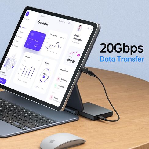 UseBean 90 درجة USB C محول الزاوية اليمنى، (4-حزمة) أعلى وأسفل PD 100W 20 جيجابت في الثانية USB Type-C 3.2 Gen2 ذكر إلى أنثى 4K موسع فيديو ممتد، امتداد USB-C لسطح البخار، التبديل، ماك بوك برو / إير in Saudi Arabia