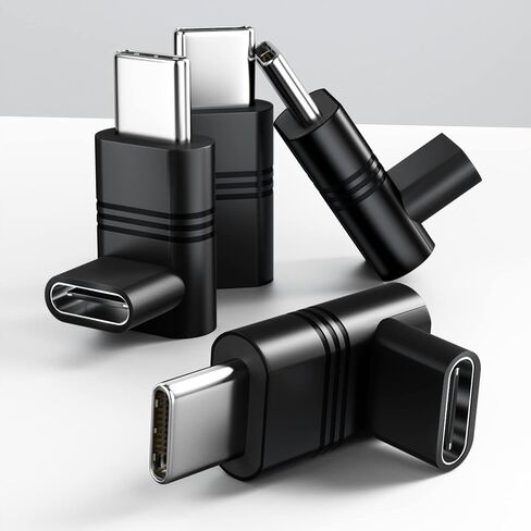 UseBean 90 درجة USB C محول الزاوية اليمنى، (4-حزمة) أعلى وأسفل PD 100W 20 جيجابت في الثانية USB Type-C 3.2 Gen2 ذكر إلى أنثى 4K موسع فيديو ممتد، امتداد USB-C لسطح البخار، التبديل، ماك بوك برو / إير in Saudi Arabia