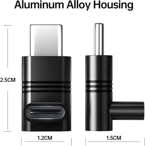 UseBean 90 درجة USB C محول الزاوية اليمنى، (4-حزمة) أعلى وأسفل PD 100W 20 جيجابت في الثانية USB Type-C 3.2 Gen2 ذكر إلى أنثى 4K موسع فيديو ممتد، امتداد USB-C لسطح البخار، التبديل، ماك بوك برو / إير in Saudi Arabia